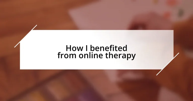 How I benefited from online therapy