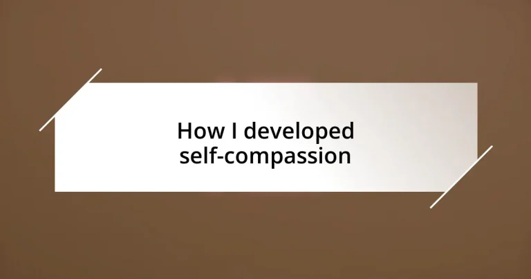 How I developed self-compassion