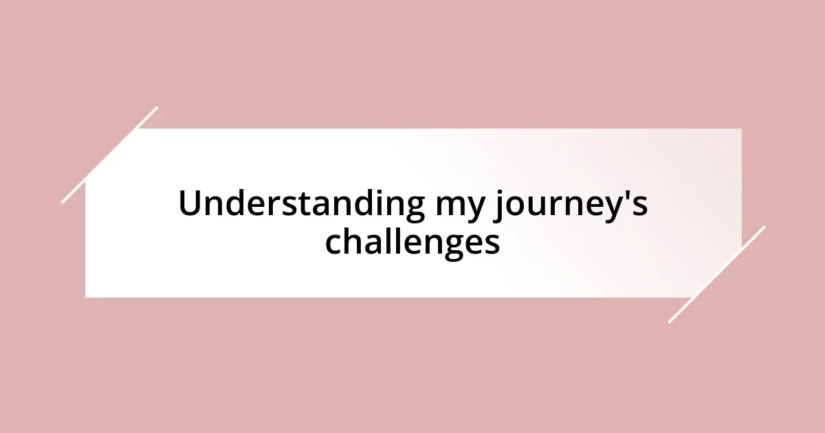 Understanding my journey