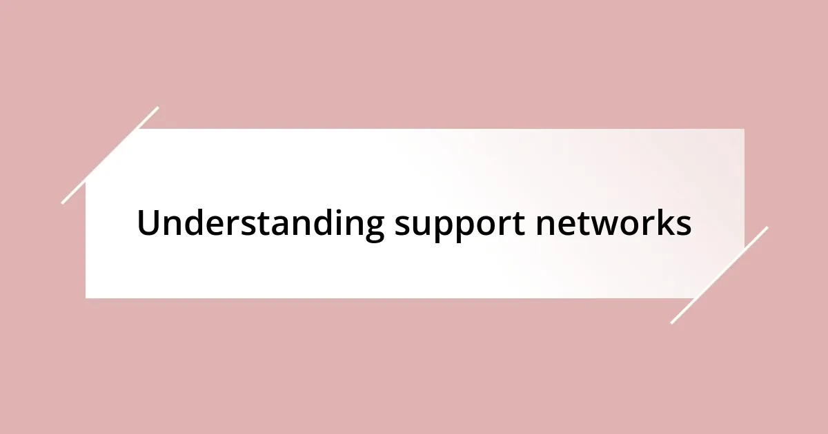 Understanding support networks